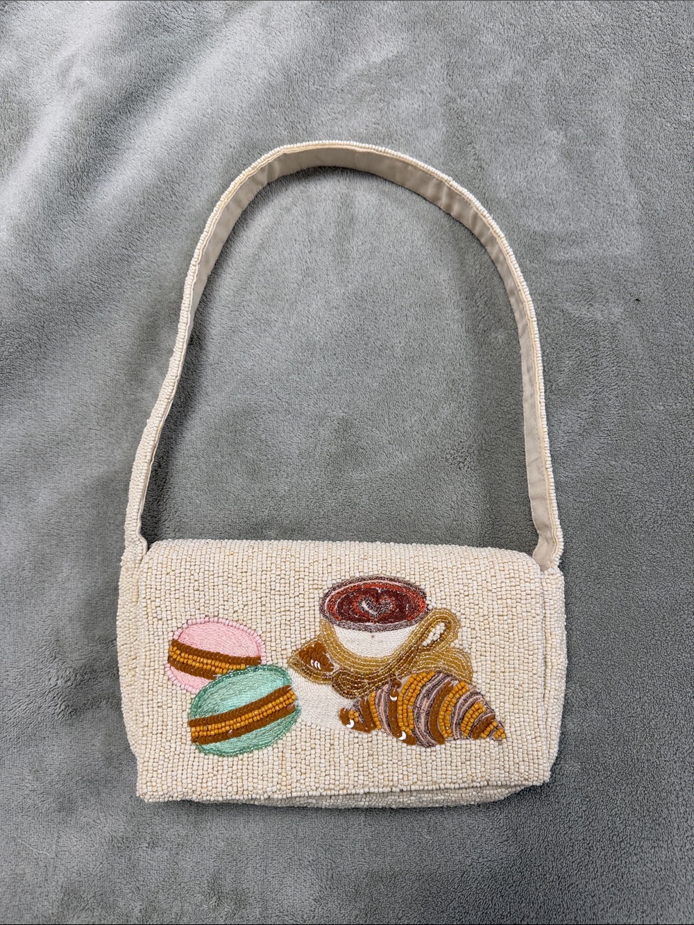 Coffe and macaroons Beaded Bag